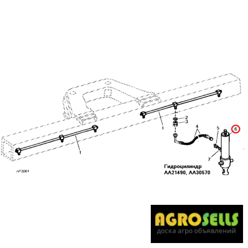 Гидроцилиндр AA21490 JD 7000