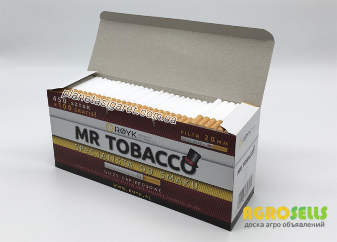 Сигаретные гильзы Mr Tobacco 550 штук, фильтр 20 мм