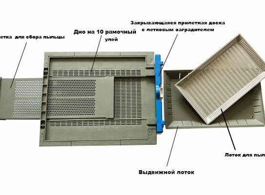 Дно с пыльцесборником 51 х 42.8 х 6.5, пластик. Турция