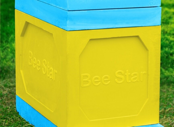 Улей ППУ «BeeStar» (1 корпус Дадан 300 мм + кормушка на 6 рамок) — цветной