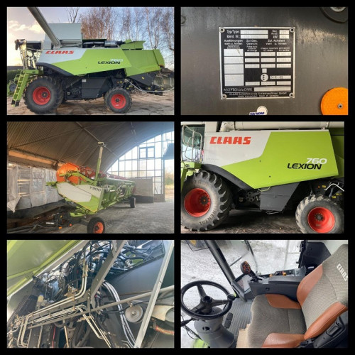 Комбайн Claas Lexion  760  2011 рік випуску. Потужність двигуна, к.с. 530; напрацювання 2400/1900 м.г.